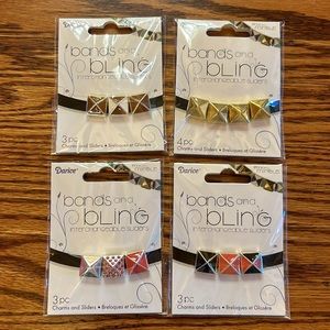 NWT 4 Packs Jewelry Interchangeable Bands & Bling Metal Charm Sliders by Darice